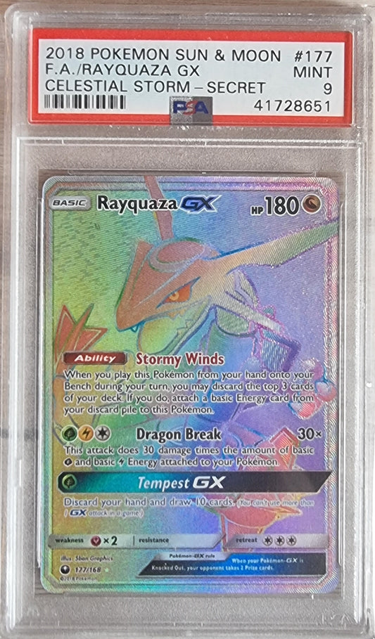 Pokemon Karte Rayquaza GX PSA 9 Celestial Storm Englisch