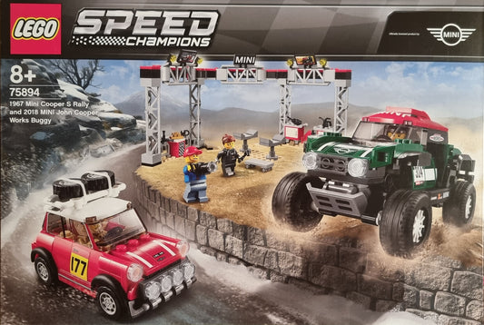 LEGO® Speed Champions 75894 Rallyeauto 1967 Mini Cooper S und Buggy 2018 Mini John Cooper Works